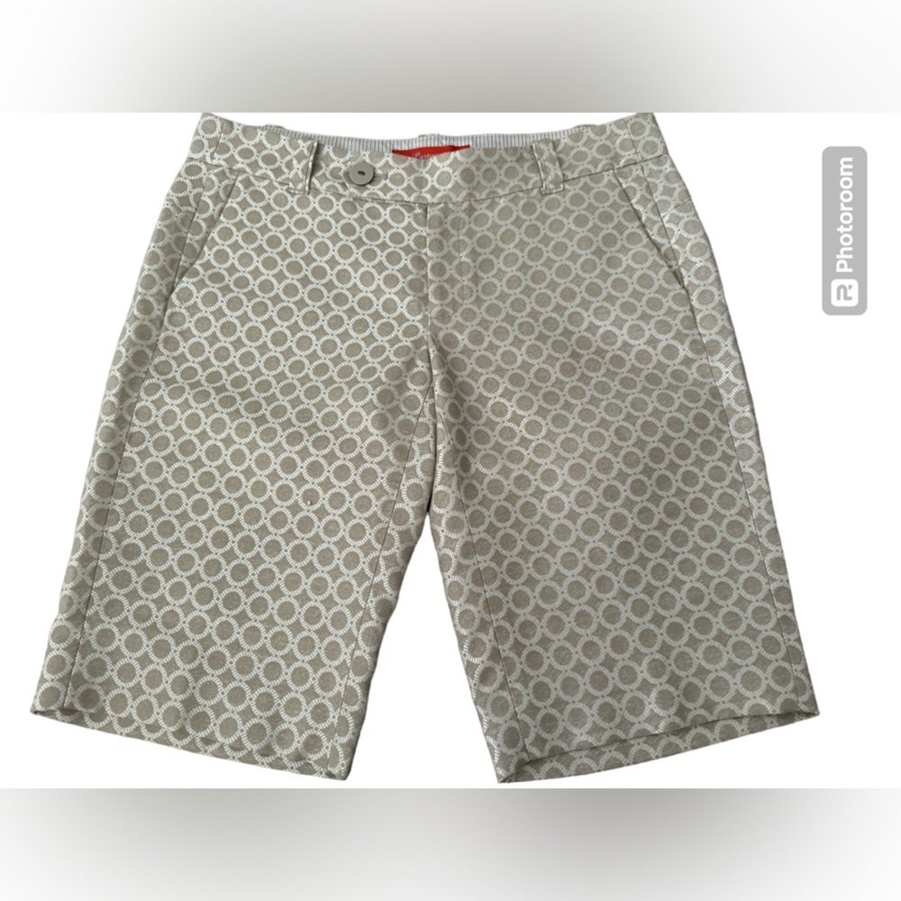Cartonnier Anthropologie Printed Bermuda Shorts Cream Size 4